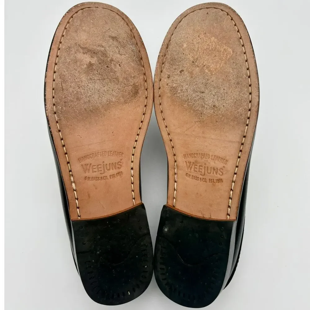 G.H. Bass Weejuns Two Tone Penny Loafer Mule Slides Black White Size 6